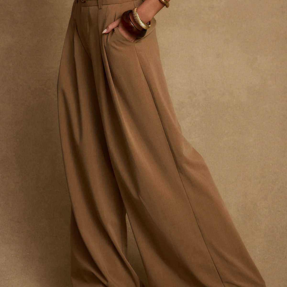 Nadine Tan Wide Leg Trouser | 12th Tribe