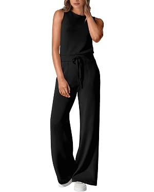 PRETTYGARDEN Jumpsuits for Women Casual 2026 Summer Sleeveless Wide Leg Pants Rompers One Piece B... | Amazon (US)