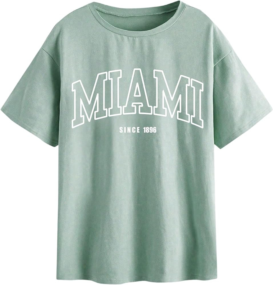 SOLY HUX Women's Graphic Oversized Tees Letter Print Summer Tops Vintage Half Sleeve Loose Casual... | Amazon (US)