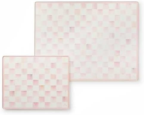 MACKENZIE-CHILDS Set of 2 Tempered Glass Cutting Boards, Countertop Cutting Boards, Pink-and-Whit... | Amazon (US)