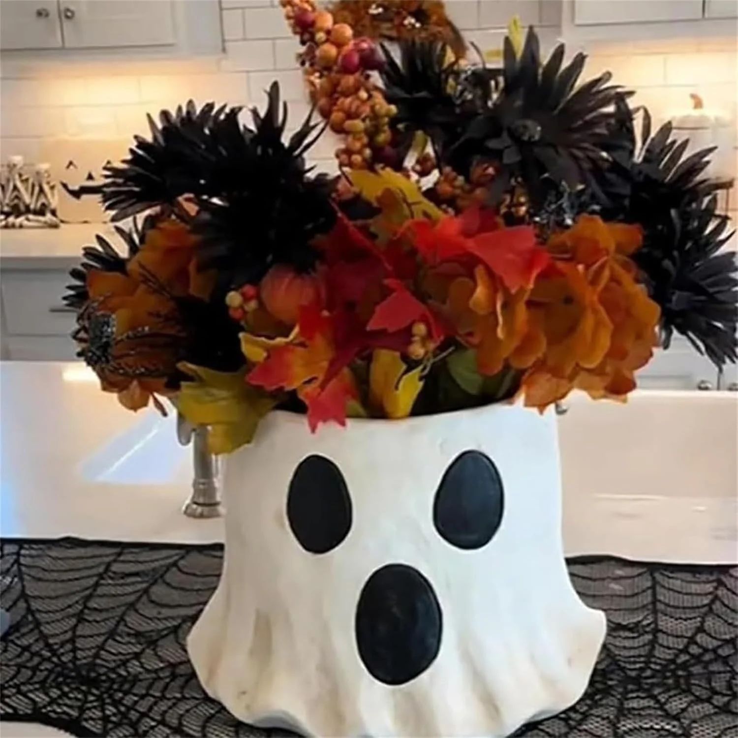 Ghost Bucket Decor, Mud Pie Ghost Bucket, Ghost Planter Pot, Ghost Bucket Vase, Halloween Ghost B... | Walmart (US)