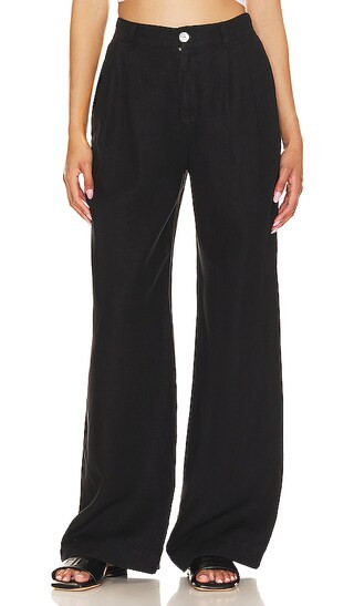 Pleated Wide Leg Trousers in Black | Revolve Clothing (Global)
