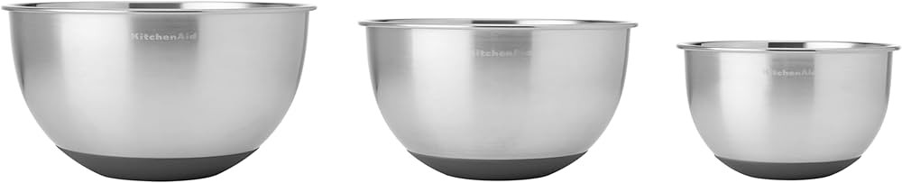 KitchenAid Stainless Steel Mixing Bowls, Set of 3 | Amazon (US)