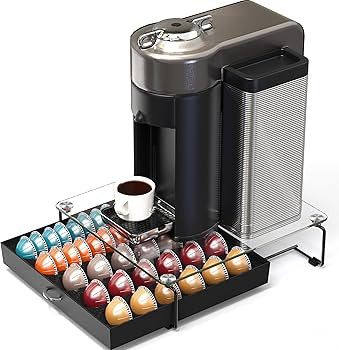 DecoBrothers Crystal Tempered Glass Vertuo Pod Holder Drawer, 30 Large or 60 Small Nespresso Caps... | Amazon (US)