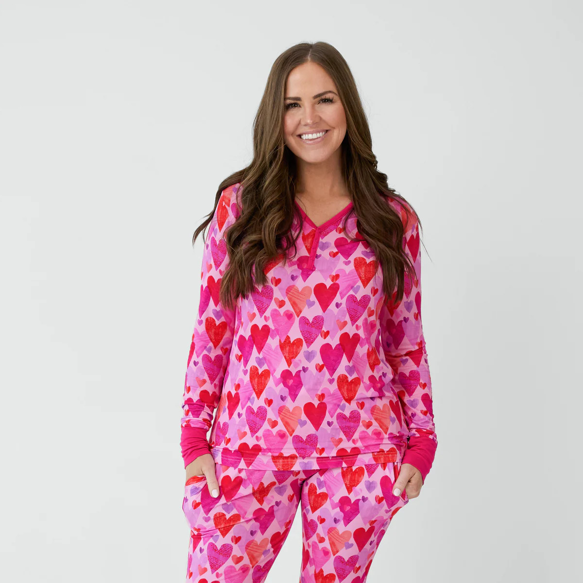Pink Hearts & Crafts Women's Pajama Top | Little Sleepies