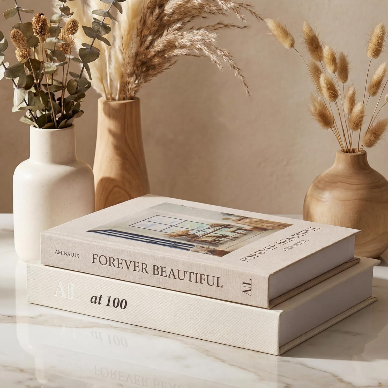 Decorative Books for Home Decor with Storage – Set of 2 Faux Linen Book Boxes with Aesthetic Covers – Enhance Your Coffee Table, Bookshelf Decor – Hidden Storage for Photos, Keepsakes, and Jewelry | Amazon (US)