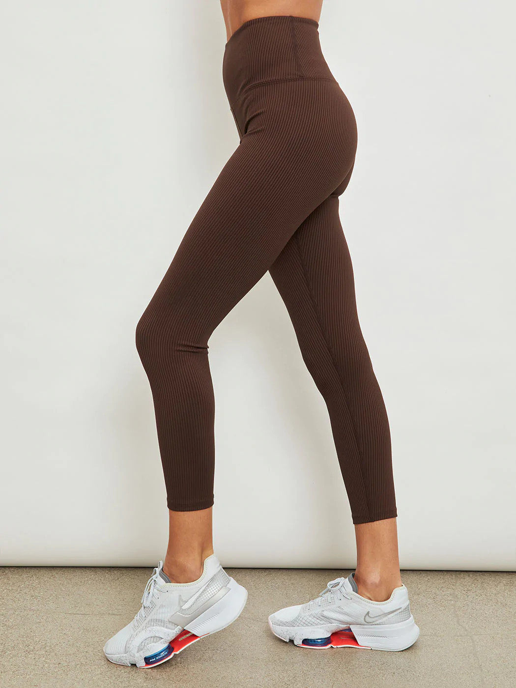 Ribbed 7/8 Legging - Dark Oak | Carbon38