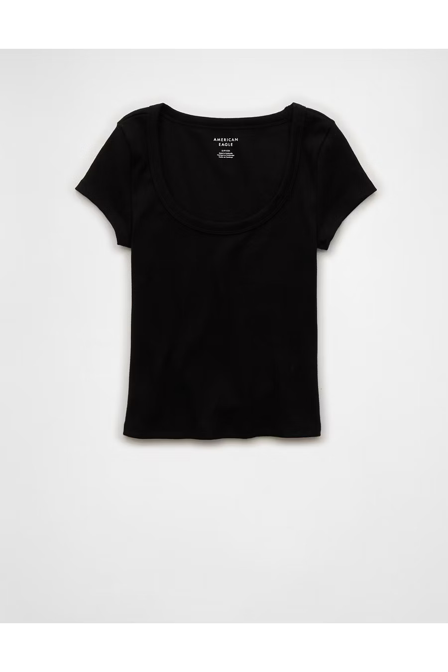 AE Scoop Neck Baby Tee Women's Black S | American Eagle Outfitters (US & CA)