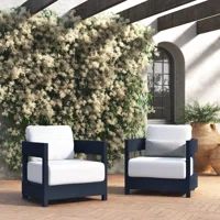 Everlee Powder Coated Aluminum Outdoor Lounge Chair with Cushions | Wayfair North America