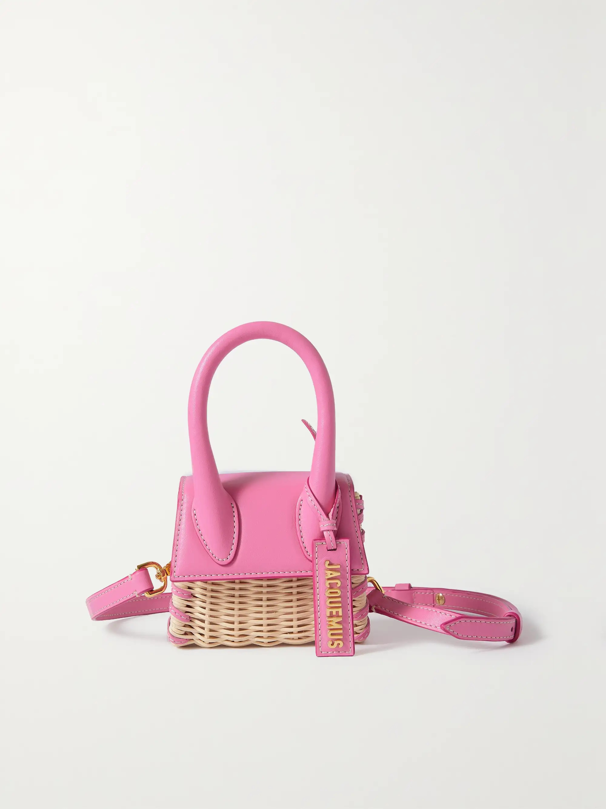 Le Chiquito Osier leather and raffia shoulder bag | NET-A-PORTER (US)