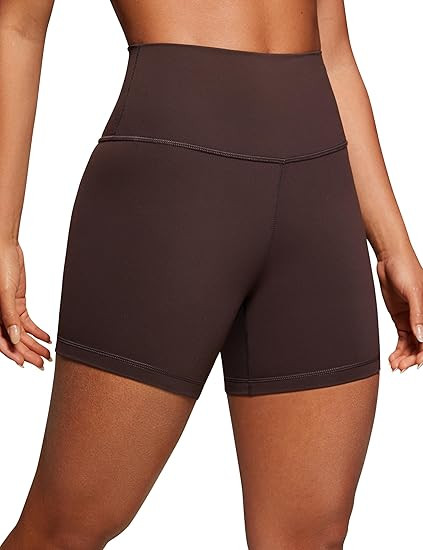 CRZ YOGA Women's Naked Feeling Biker Shorts - 4 Inches High Waist Yoga Workout Running Gym Spande... | Amazon (US)