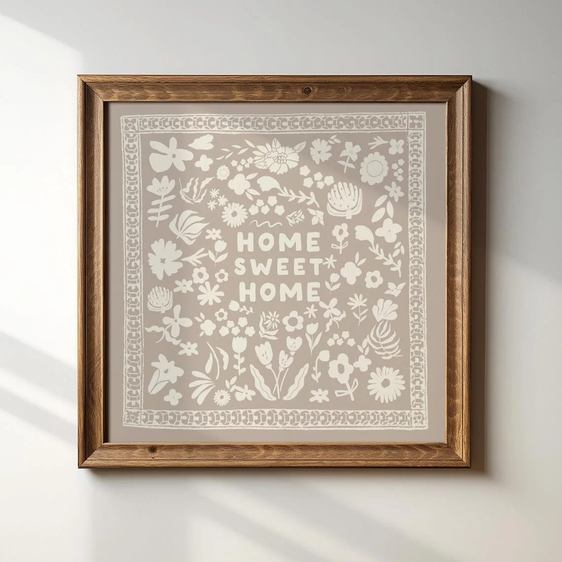 Home Sweet Home Square Print, Trendy Decor, Minimalist, Living Room Art, Cottage, Kitchen, Wall D... | Walmart (US)