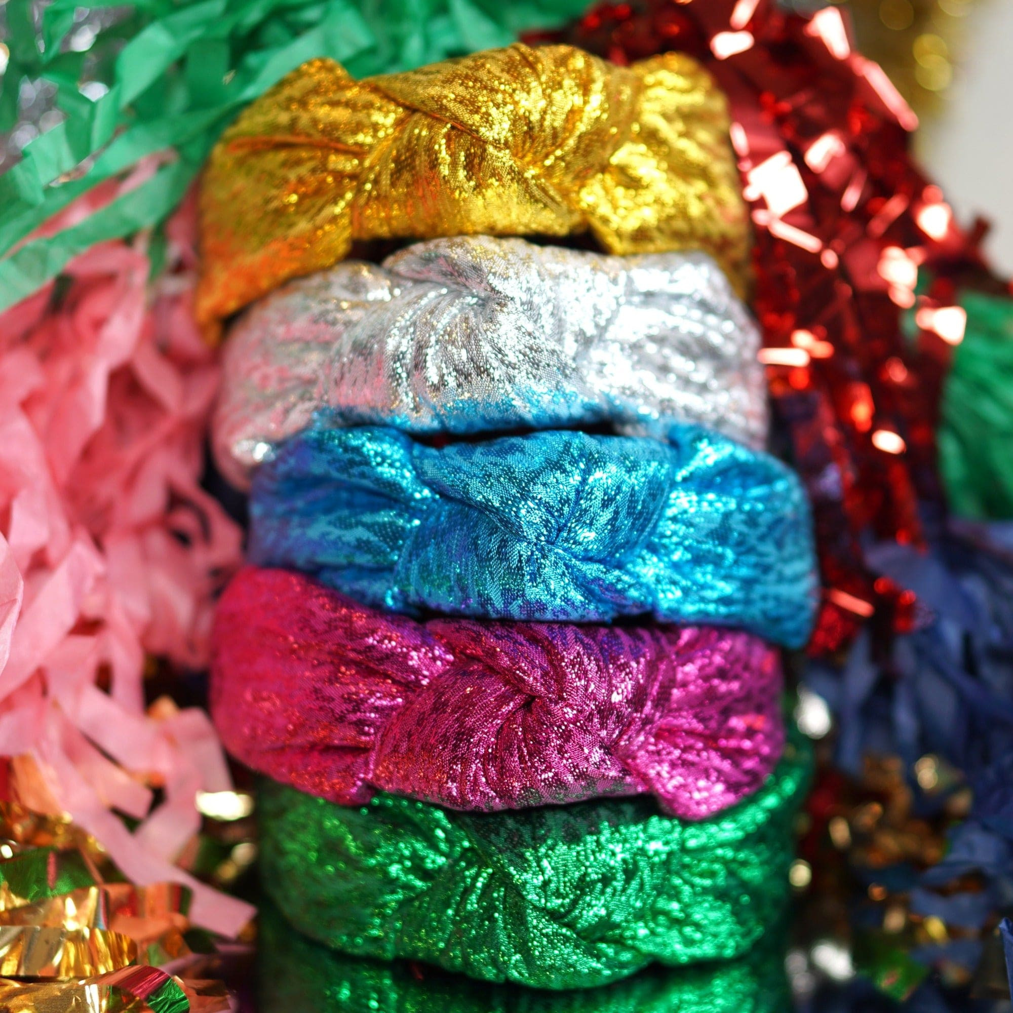 Metallic Tinsel Knotted Headband | La Bella Shop