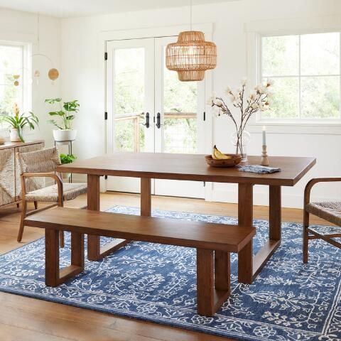 Caspian Vintage Acorn U Base Dining Table | World Market