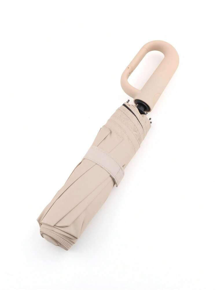 1pc Automatic Folding Umbrella With Buckle, Large & Thick, Windproof & Rainproof, 8 Ribs, Dual Use For Sunny & Rainy Days, High Density Impact Cloth, Lotus Leaf Repellent, Suitable For Men & Women, Portable, UPF50+, Sunshade, Travel & Business Umbrella | SHEIN