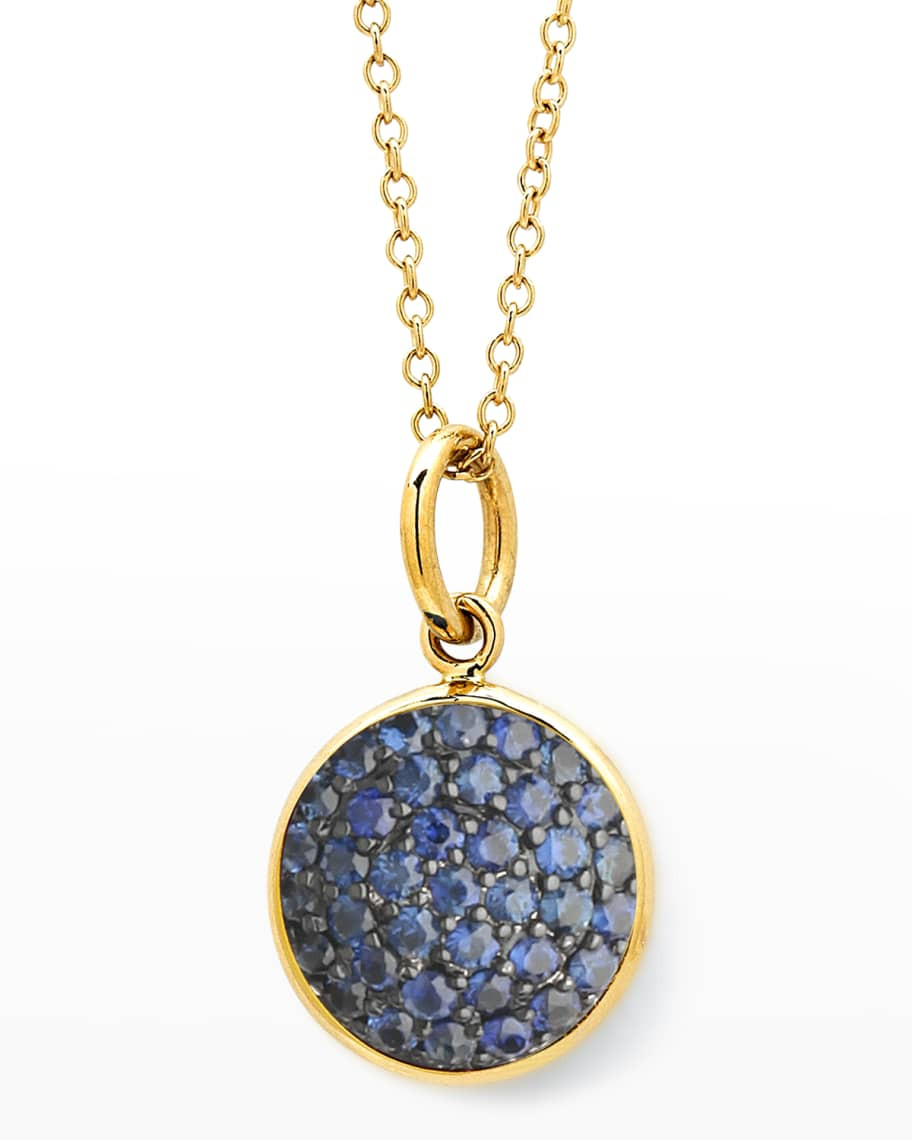 Syna Yellow Gold Blue Sapphire Pave September Birthstone Chakra Charm Pendant Necklace | Neiman Marcus