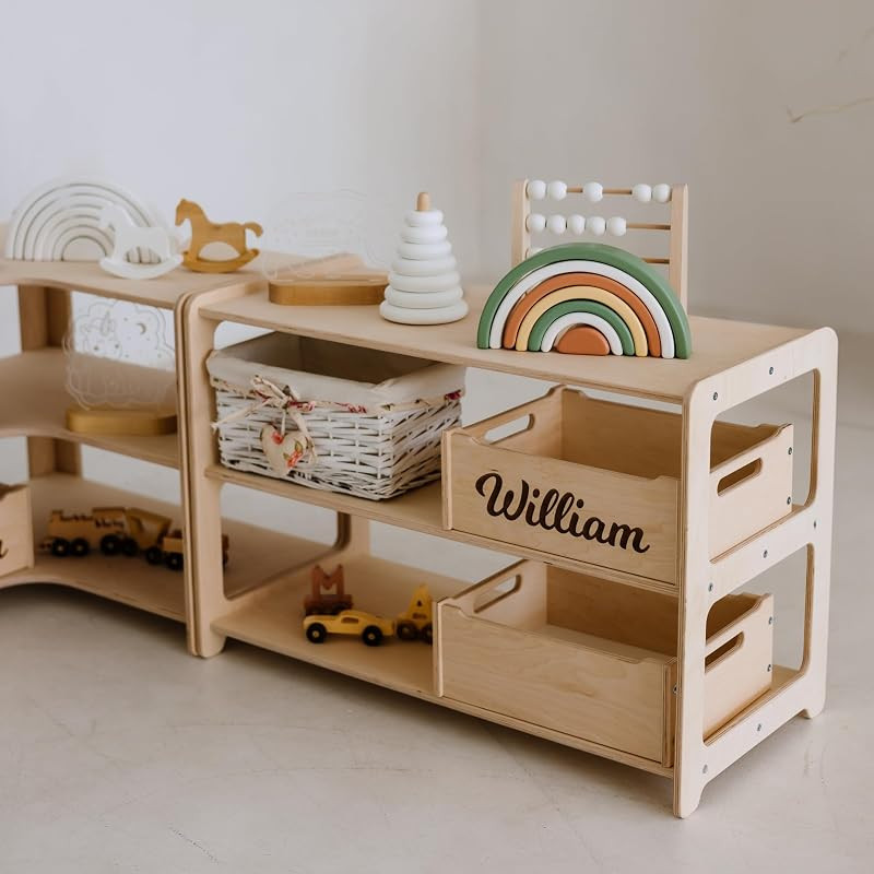 Montessori Bookshelf + Small Toy Shelf + Corner Toy Shelf, Wooden Shelf, Kids Bookcase, Toy Stora... | Amazon (US)