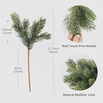 MISSPIN 12 Pcs 19.5 Inches Christmas Cedar Branches, Cedar Artificial Christmas Branches DIY Craf... | Amazon (US)