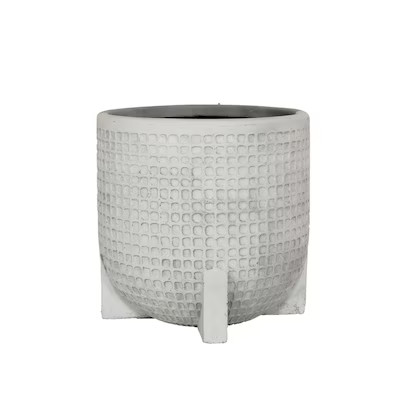 Origin 21 12.25-in x 13.5-in Oyster White Mixed/Composite Planter | Lowe's