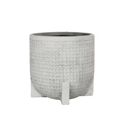 Origin 21 12.25-in x 13.5-in Oyster White Mixed/Composite Planter | Lowe's