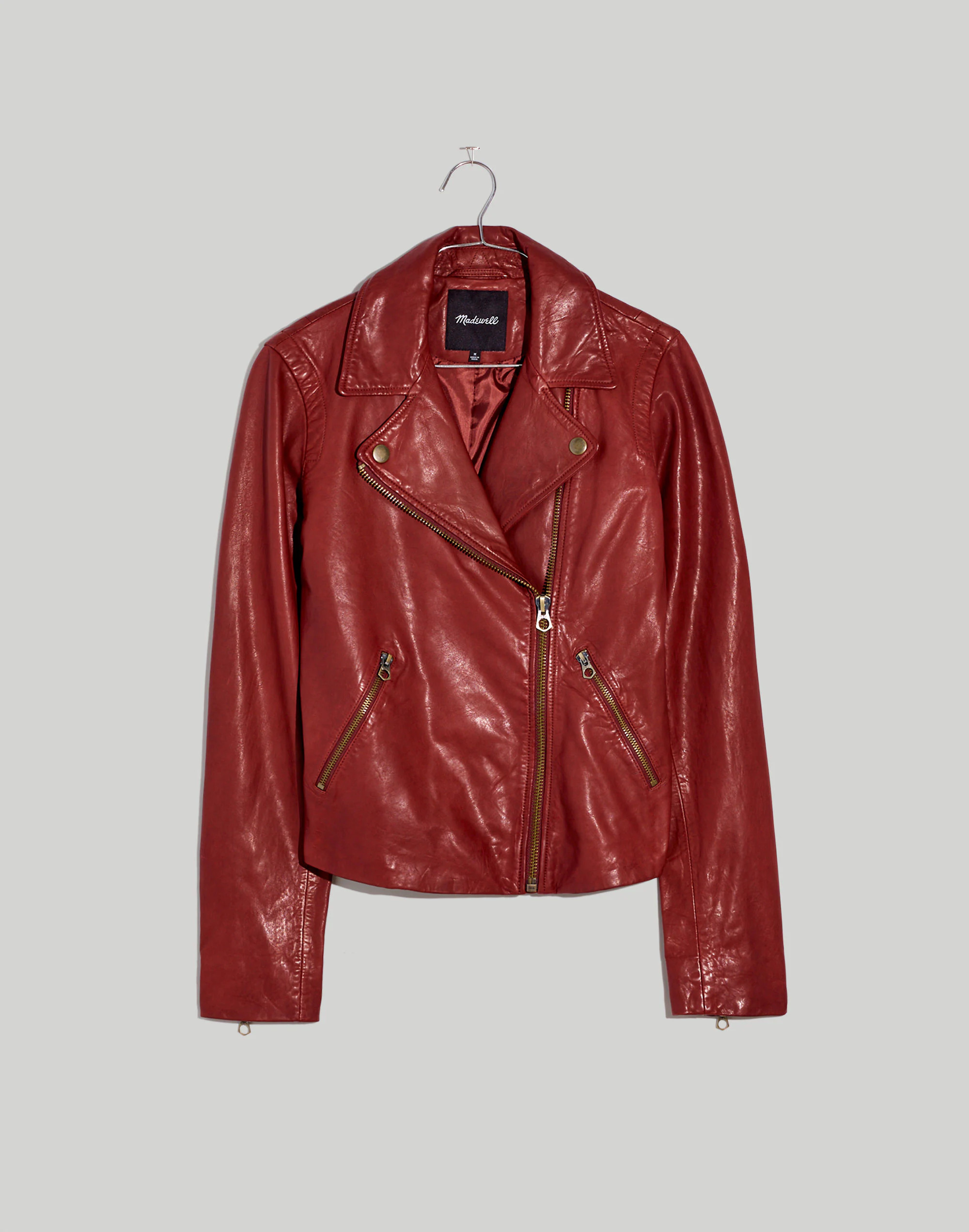 Washed Leather Motorcycle Jacket: Brass Hardware Edition | Madewell