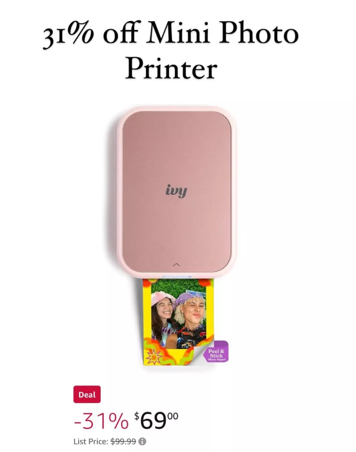 Canon IVY Mini Photo Printer: Print, Peel, Stick, Go 