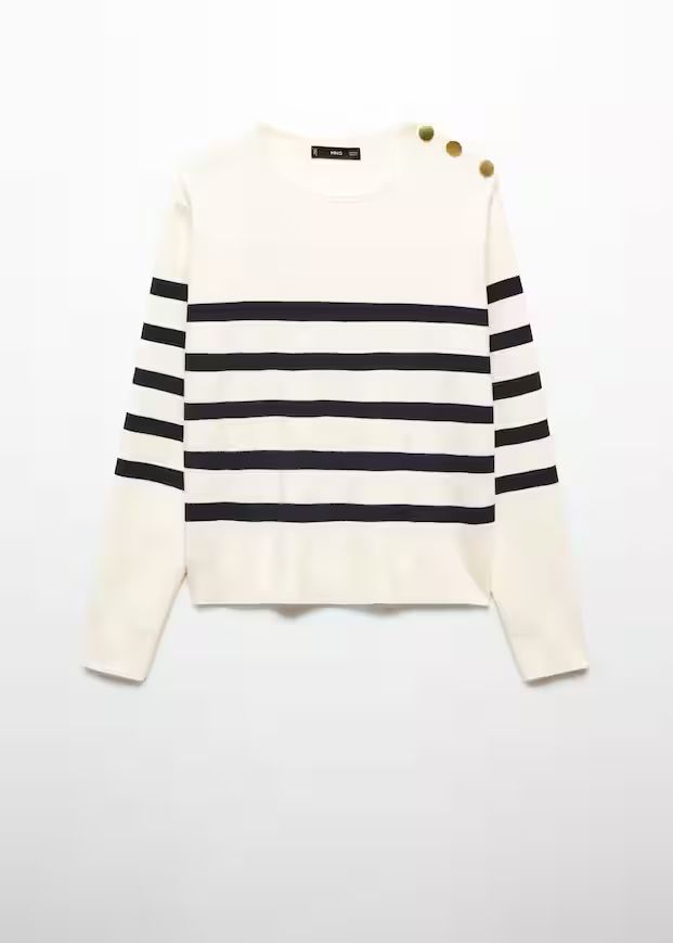 Sweater with shoulder buttons  -  Women | Mango USA | MANGO (US)