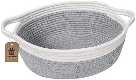 Goodpick Small Woven Basket | Cute Gray Rope Basket | Cotton Basket | Baby Room Storage Basket | ... | Amazon (US)