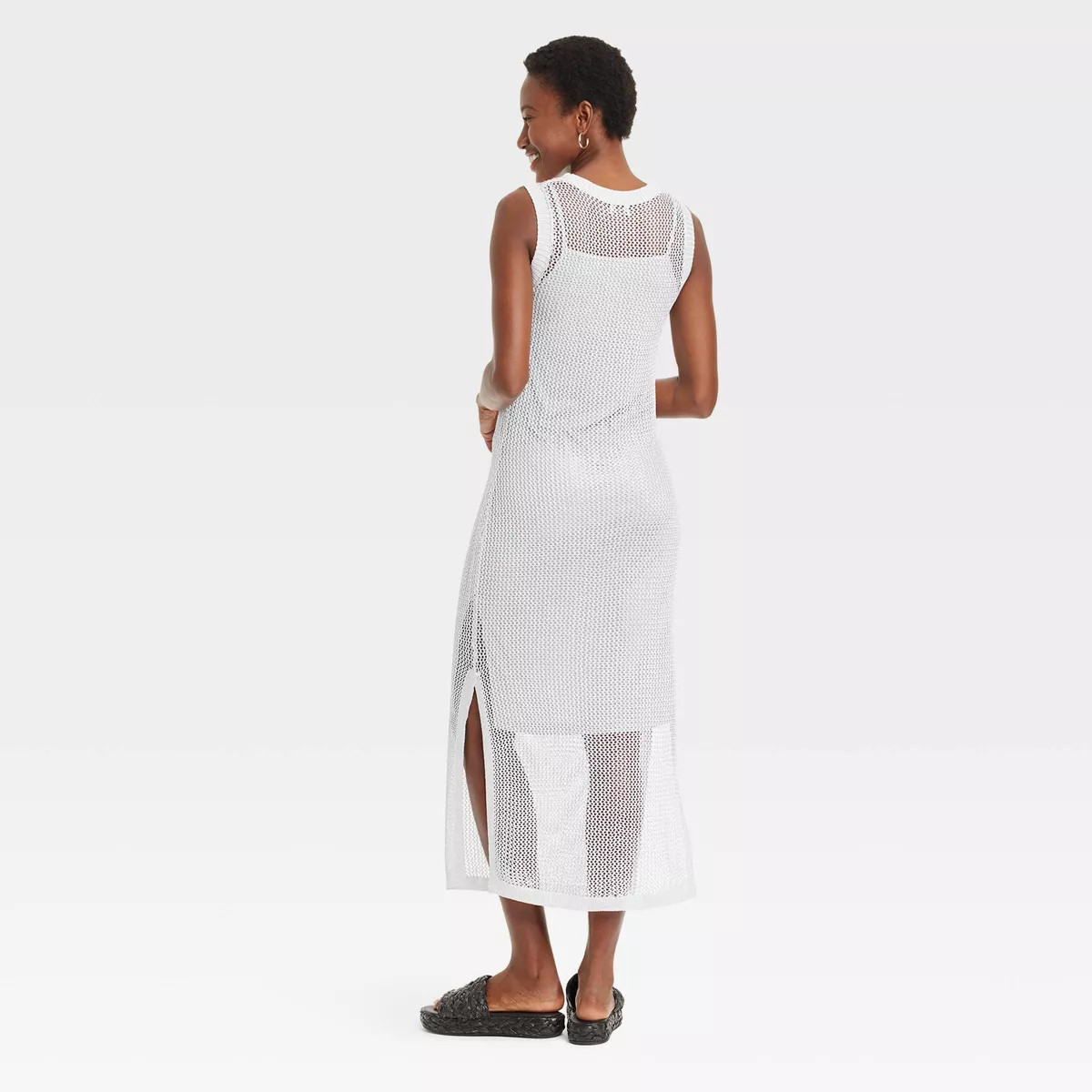 Women's Openwork Midi Tank Dress - A New Day™ | Target