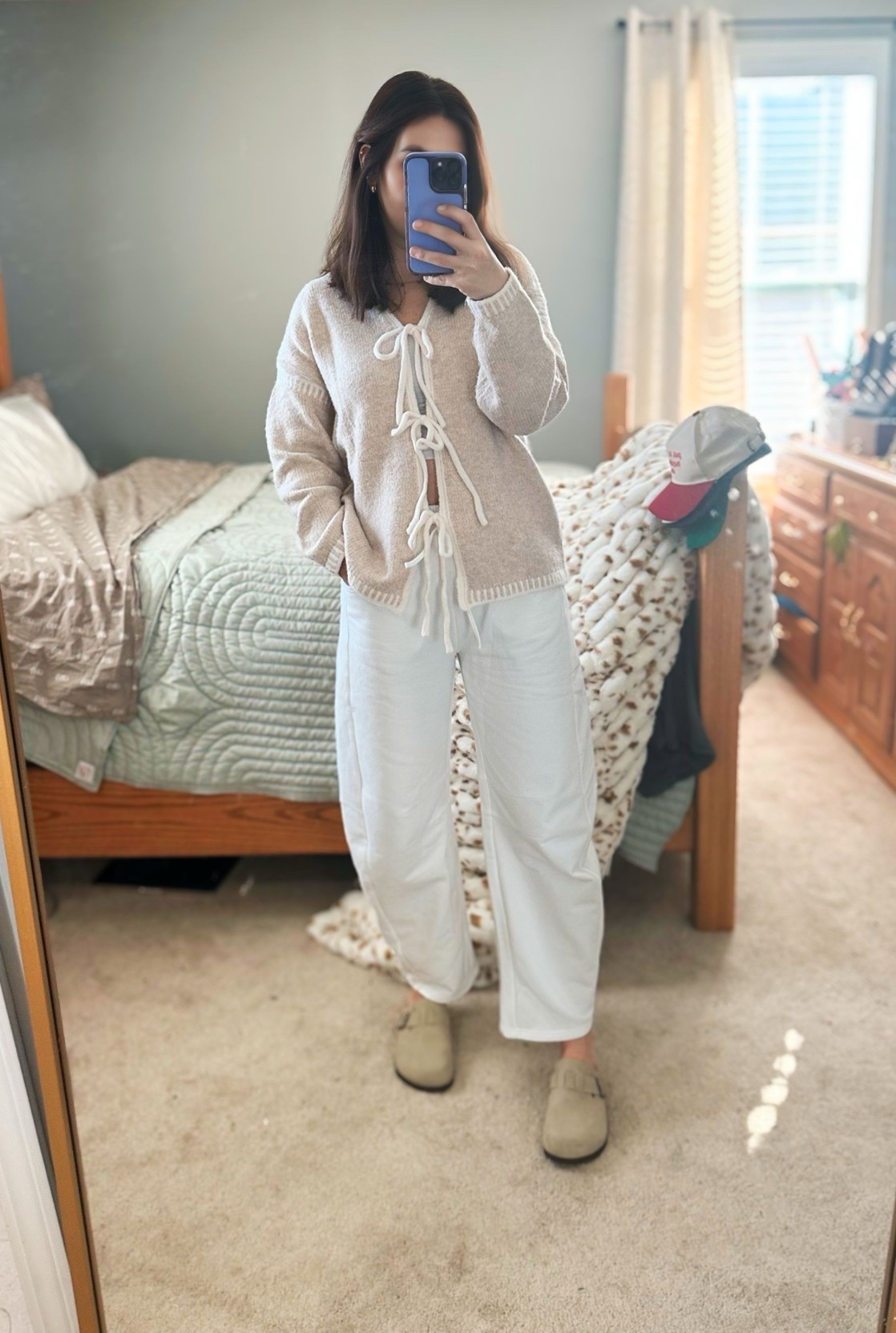 Running errands but make it cozy 🤍 This tie sweater + comfy pants combo is so easy to throw on. #amazon #amazonfashion #amazonfinds #neutrals #casual 

#LTKCyberWeek #LTKFindsUnder50 #LTKStyleTip