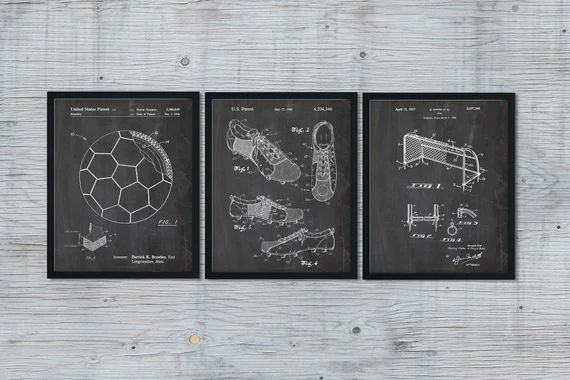 Soccer Art Patent Posters Soccer Cleat Soccer Goal Soccer | Etsy | Etsy (US)