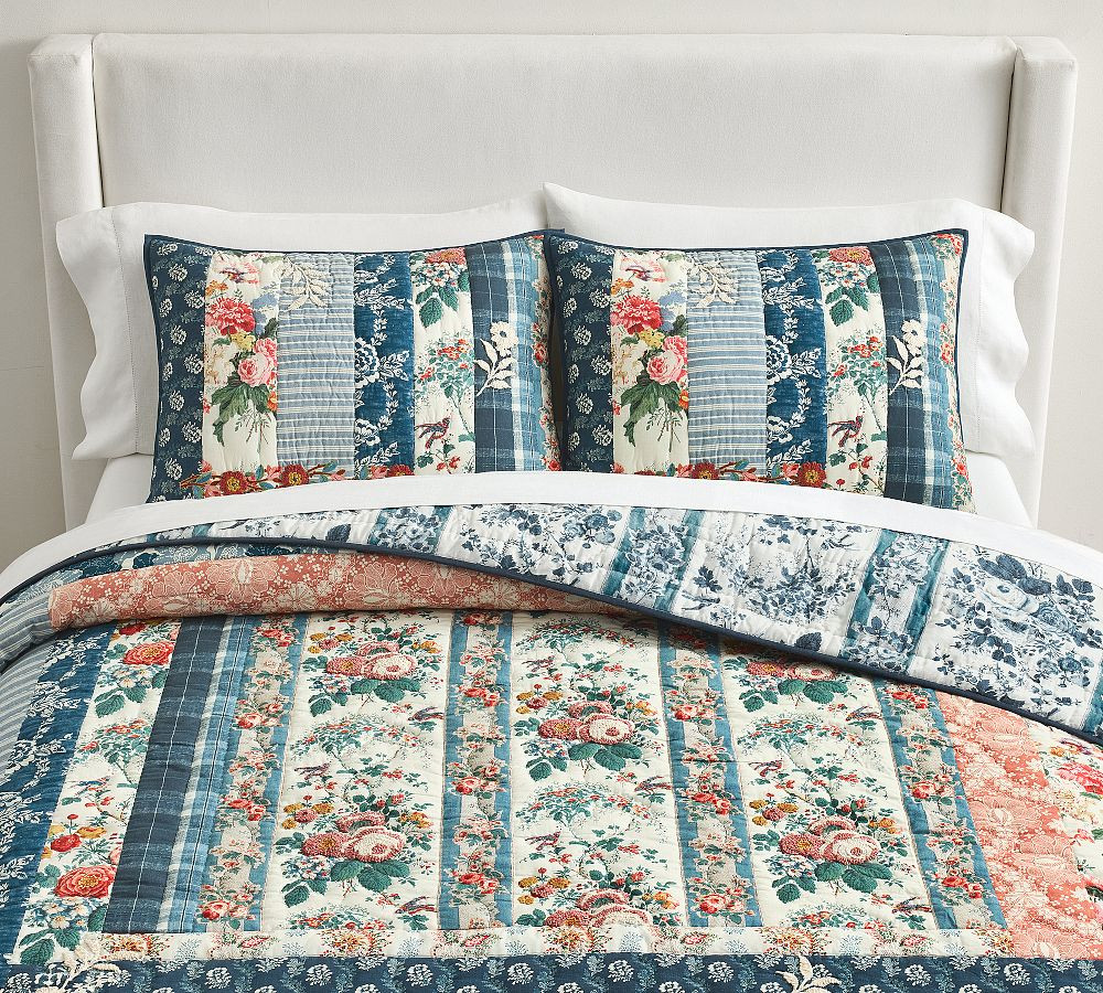 Bridgette Vintage Floral Reversible Quilted Sham | Pottery Barn (US)