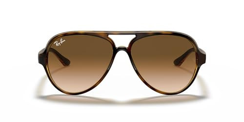 Ray-Ban Unisex RB4125 Cats 5000 Aviator Sunglasses, Light Havana/Clear Gradient Brown, 59 mm | Amazon (US)
