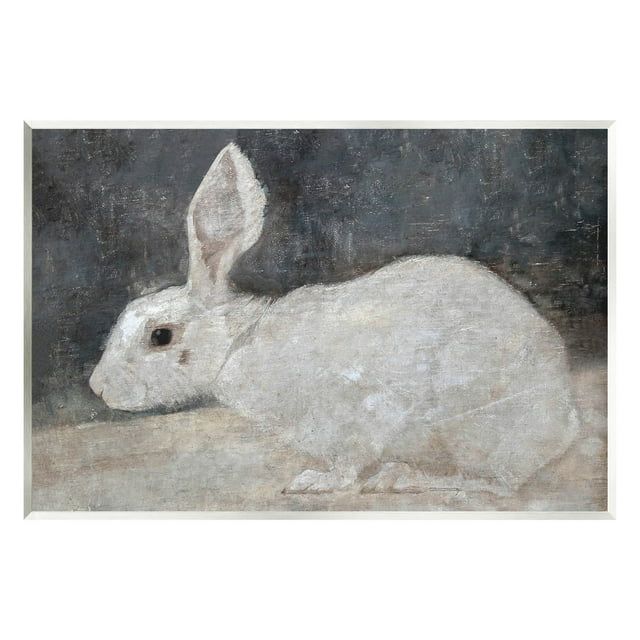 White Rabbit Bunny Classic Animals & Insects Painting Unframed Art Print Wall Art - Walmart.com | Walmart (US)