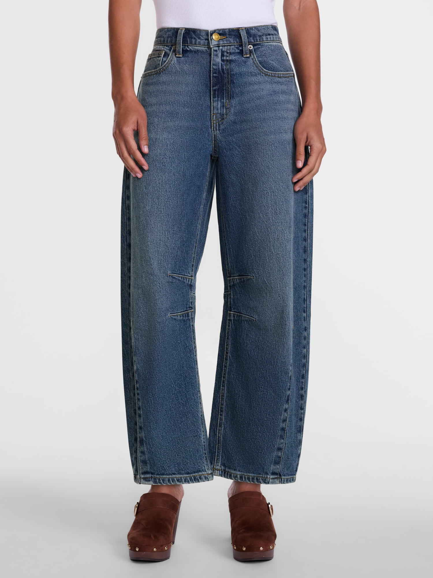 Scenario Women's and Women's Plus High Rise Horseshoe Jeans, 26" Inseam, Sizes 0-28W | Walmart (US)