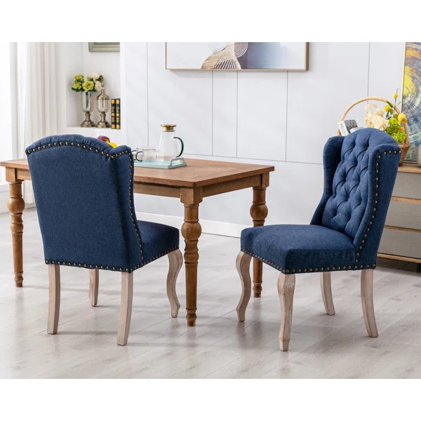 Jolynn Tufted Linen Parsons Chair (Set of 2) | Wayfair North America