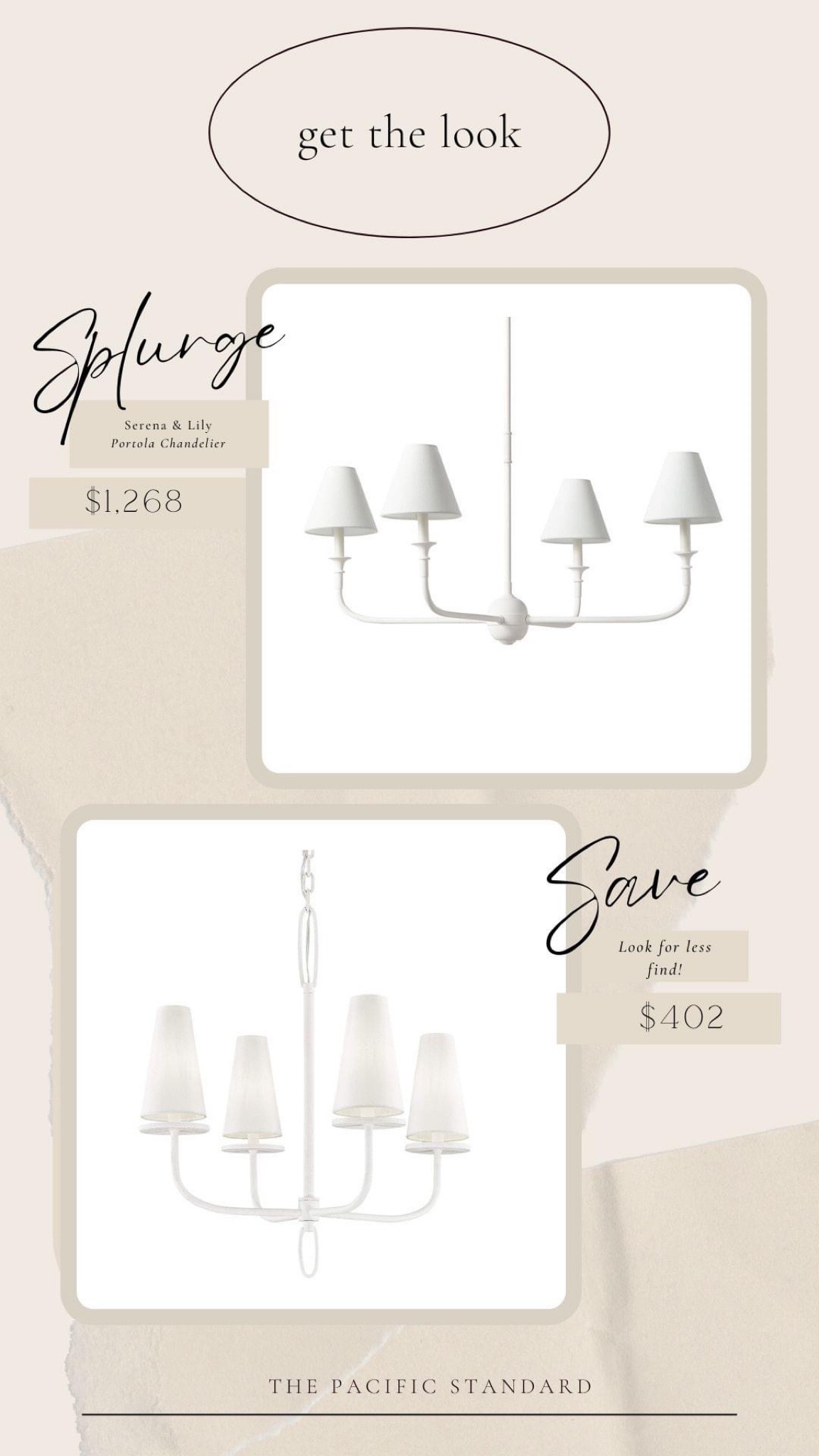 Daily Find #251 | Serena and Lily 4-light Portola Chandelier #lookforless #serenaandlily #affordablelighting 

#LTKhome #LTKstyletip #LTKFind