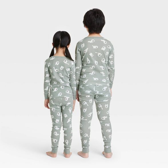 Kids' Halloween Ghost Print Matching Family Pajama Set - Gray | Target