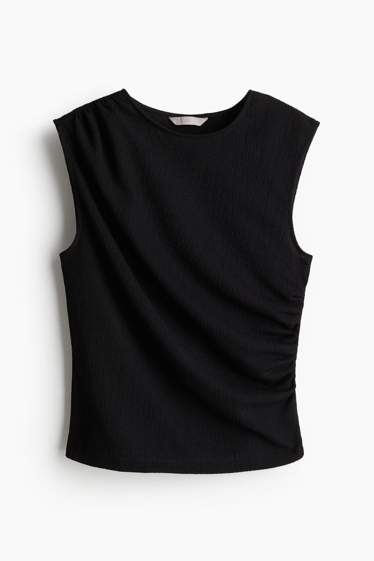 H & M - Draped Sleeveless Top - Black | H&M (US + CA)