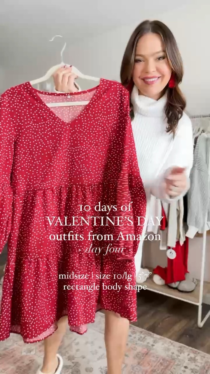 Polka dot tiered red dress from Amazon / Valentine’s Day outfit / size large / midsize outfit inspo / Galentine’s Day 

#LTKSeasonal #LTKstyletip #LTKfindsunder50