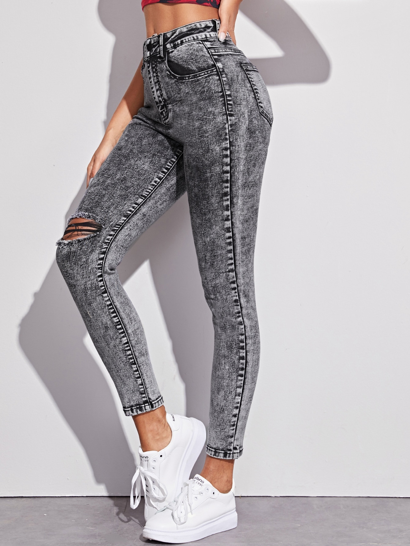 Acid Wash High-Waisted High Stretch Skinny Jeans | SHEIN