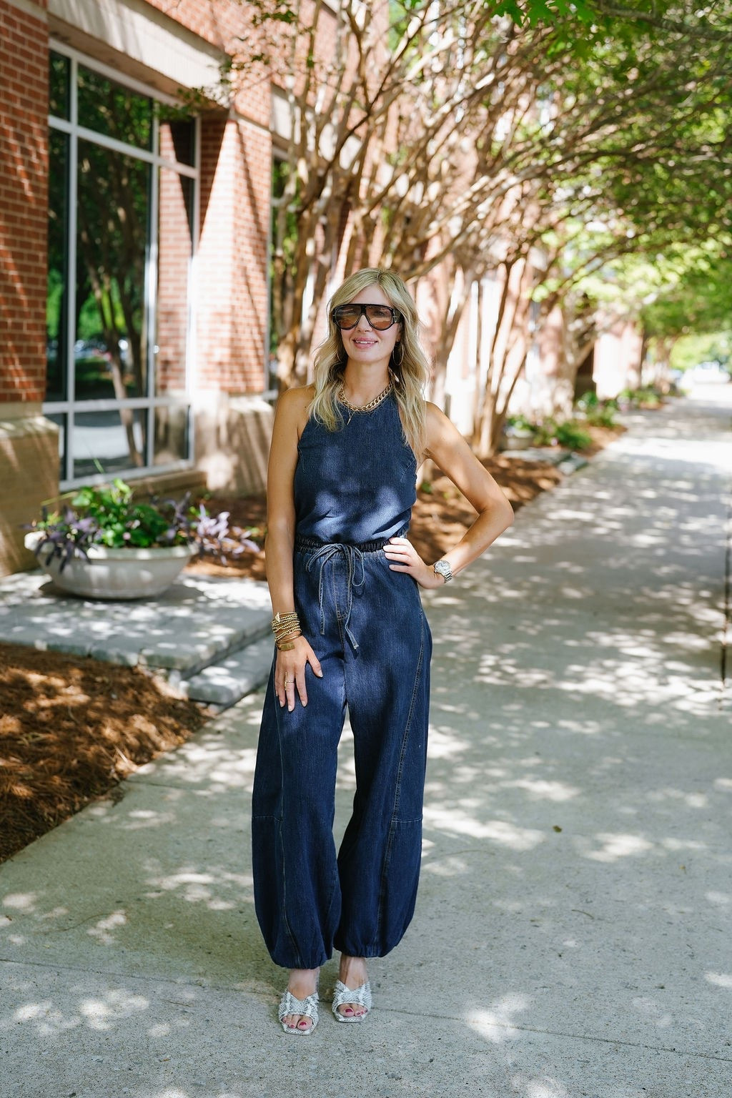 OOTD ✨ Keeping it easy in this denim jumpsuit + woven kitten heels. One of those outfits that feels effortless but still pulled together — and yes, everything is from my own closet. Linked the closest versions I could find! 👇
#LTKdayinmylife #LTKootd #LTKOver40