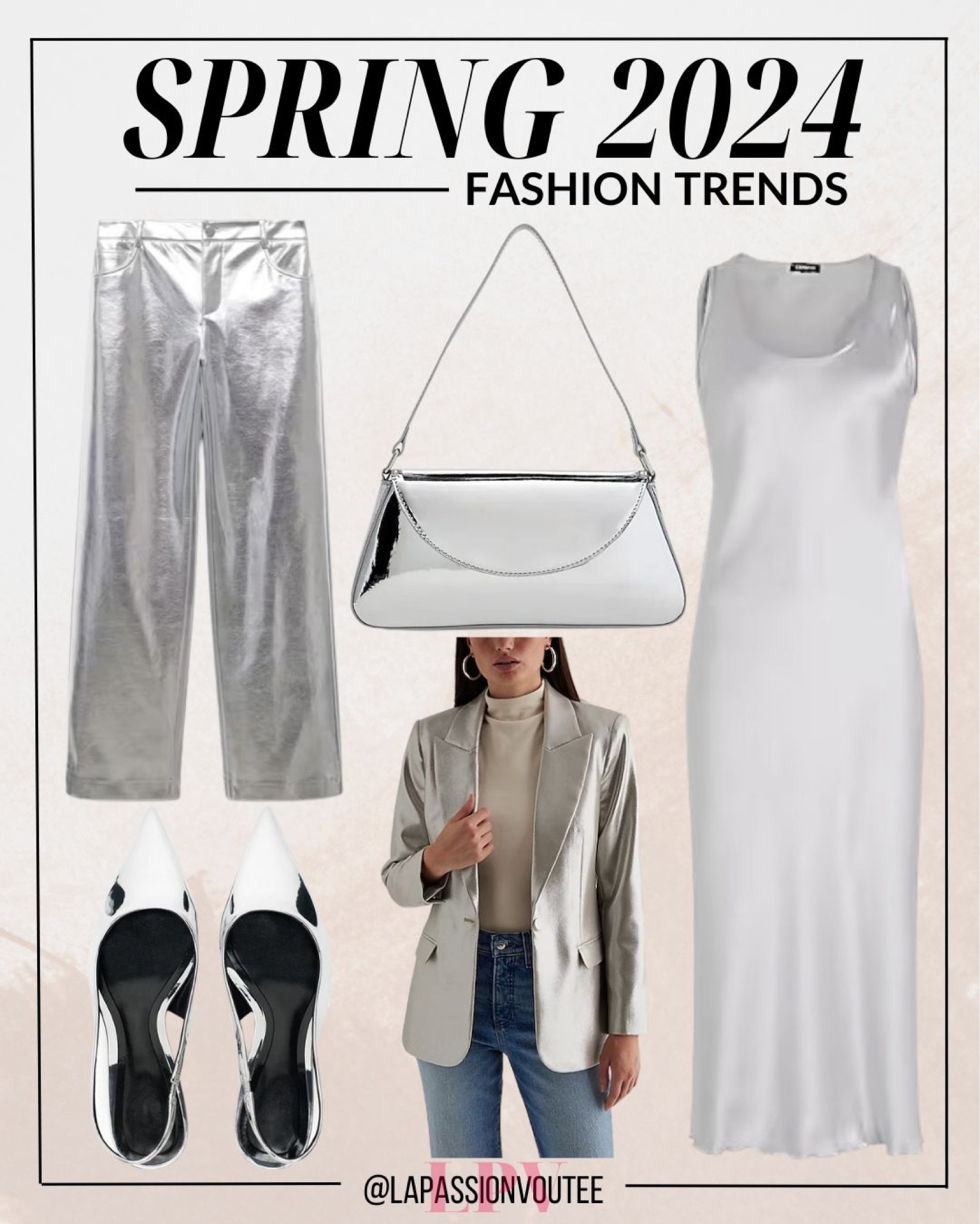 Illuminate your Spring 2024 wardrobe with the mesmerizing glow of metallics. Radiate modernity and opulence as you explore the transformative power of shimmering hues. Embrace the metallic trend, a fusion of innovation and allure, ensuring your style resonates with a luminous charm that captures the essence of the season.

#LTKMostLoved #LTKSeasonal #LTKstyletip