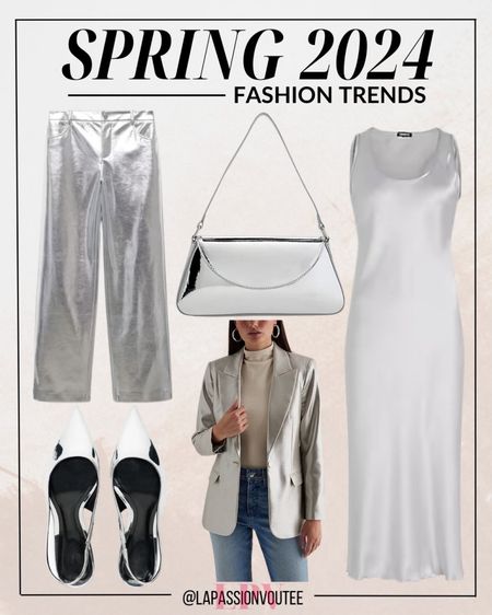 Illuminate your Spring 2024 wardrobe with the mesmerizing glow of metallics. Radiate modernity and opulence as you explore the transformative power of shimmering hues. Embrace the metallic trend, a fusion of innovation and allure, ensuring your style resonates with a luminous charm that captures the essence of the season.

#LTKMostLoved #LTKSeasonal #LTKstyletip