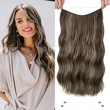 YOGFIT Wreathband Hair Extensions, YOGFIT Medium Brown 2 Ways Adjustable Transparent Wire Headban... | Amazon (US)