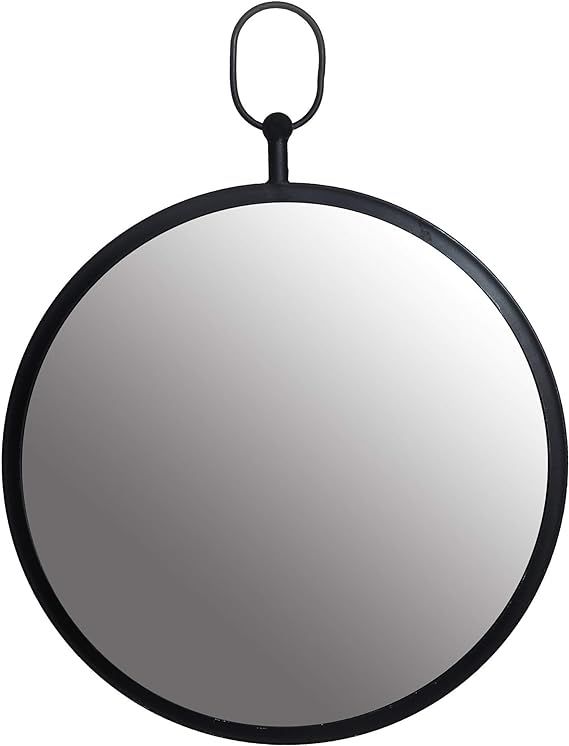 Patton Wall Decor Black Round Wall Mirror with Decorative Handle | Amazon (US)