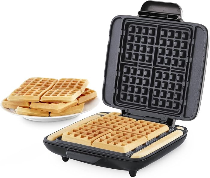 Dash No-Drip Waffle Maker - Makes Four Waffles at Once for Hassle-Free Breakfasts - Dual Nonstick... | Amazon (US)