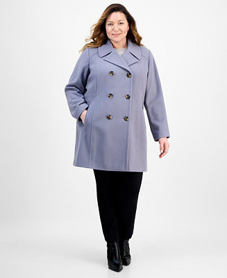 Plus Size Double-Breasted Peacoat | Macy's