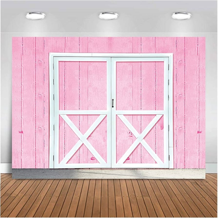 Pink Barn Wooden Photo Backdrop Spring Western Farm Photography Background Cowgirl Banner Kids Po... | Amazon (US)