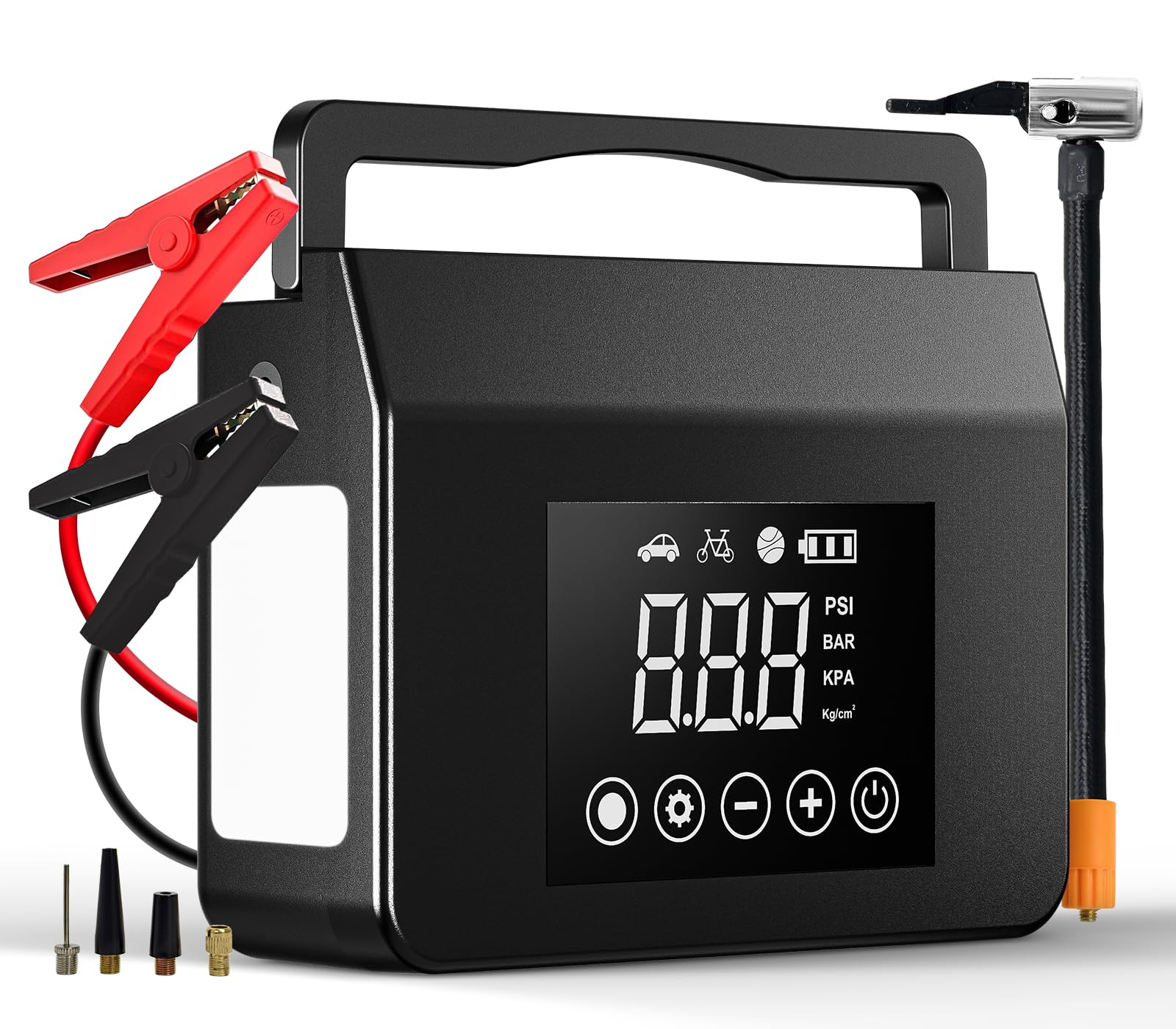 Hieha 4000A Portable Jump Starter with Air Compressor, 12V Car Battery Power (All Gas 8L Diesel) ... | Amazon (US)